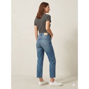 Everlane The Cheeky Jean High Rise Straight Leg Crop Blue Denim Size 24